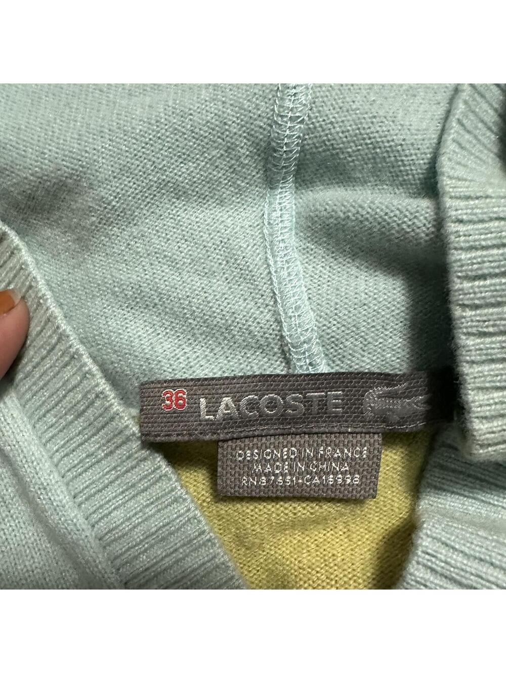 Lacoste 2000s Color block Lightweight Pullover Size M - Picture 2 of 6